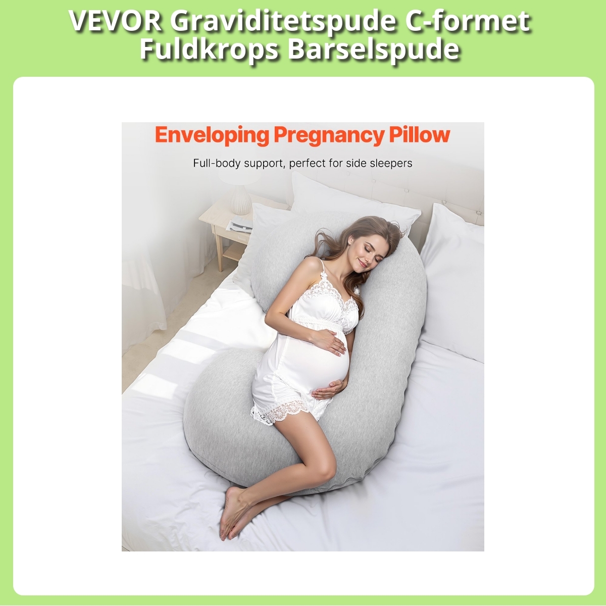 Anmeldelse af VEVOR Graviditetspude C-formet Fuldkrops Barselspude