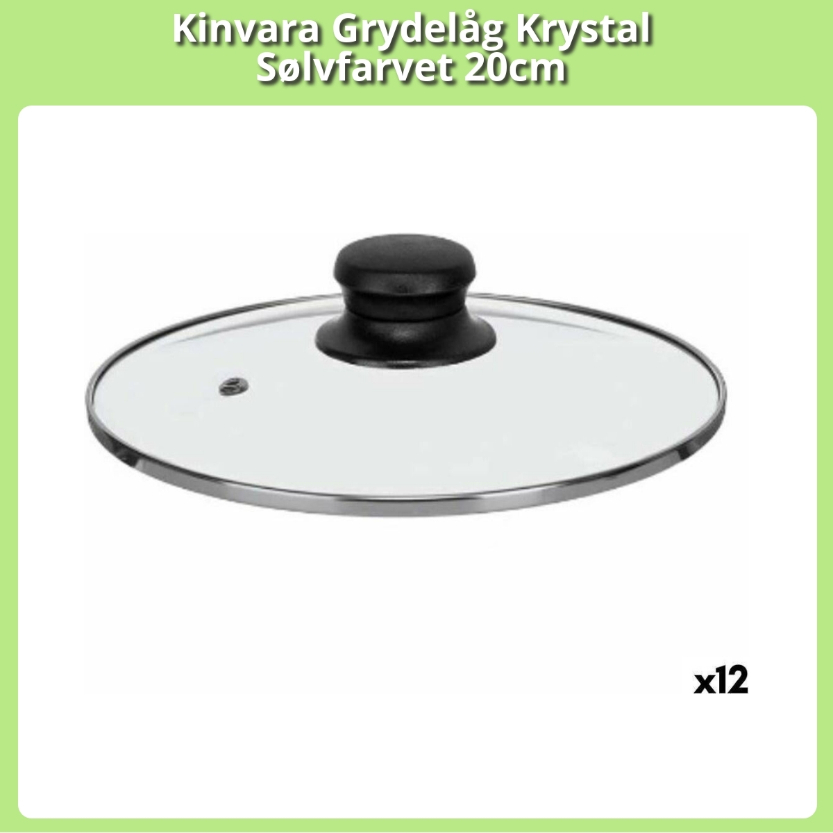 Anmeldelse af Kinvara Grydelåg Krystal Sølvfarvet 20cm