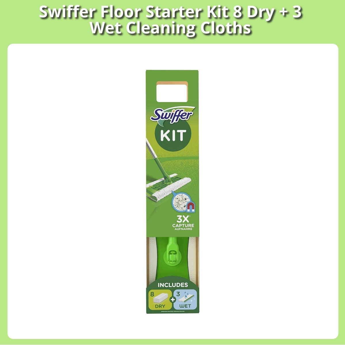Anmeldelse af Swiffer Floor Starter Kit 8 Dry + 3 Wet Cleaning Cloths