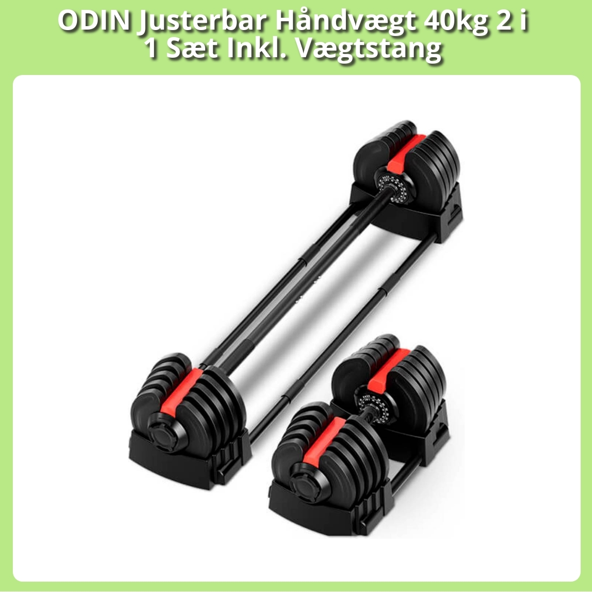 Anmeldelse af ODIN Justerbar Håndvægt 40kg 2 i 1 Sæt Inkl. Vægtstang