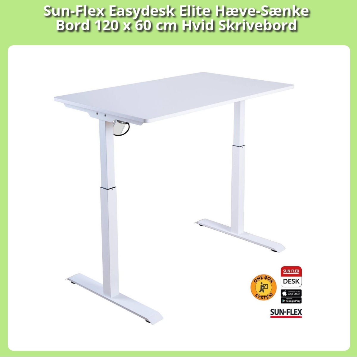Anmeldelse af Sun-Flex Easydesk Elite Hæve-Sænke Bord 120 x 60 cm Hvid Skrivebord