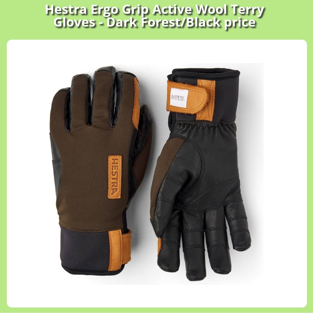 Anmeldelse af Hestra Ergo Grip Active Wool Terry Gloves - Dark Forest/Black price