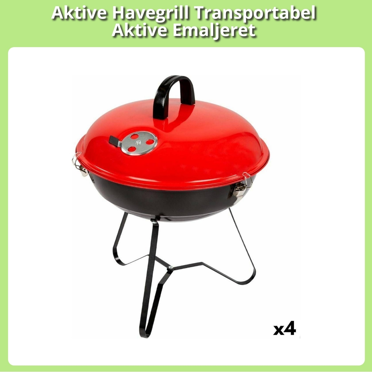 Anmeldelse af Aktive Havegrill Transportabel Aktive Emaljeret