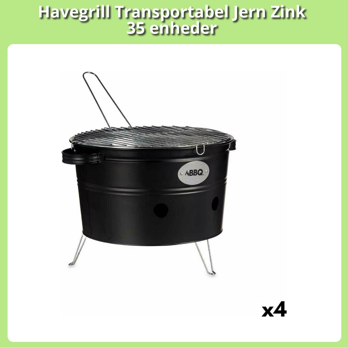 Anmeldelse af Havegrill Transportabel Jern Zink 35 enheder