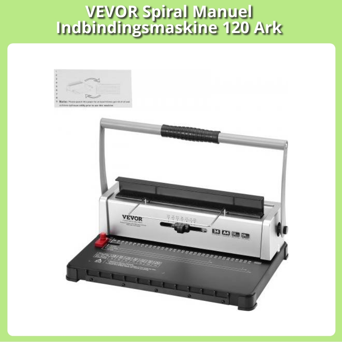 Anmeldelse af VEVOR Spiral Manuel Indbindingsmaskine 120 Ark