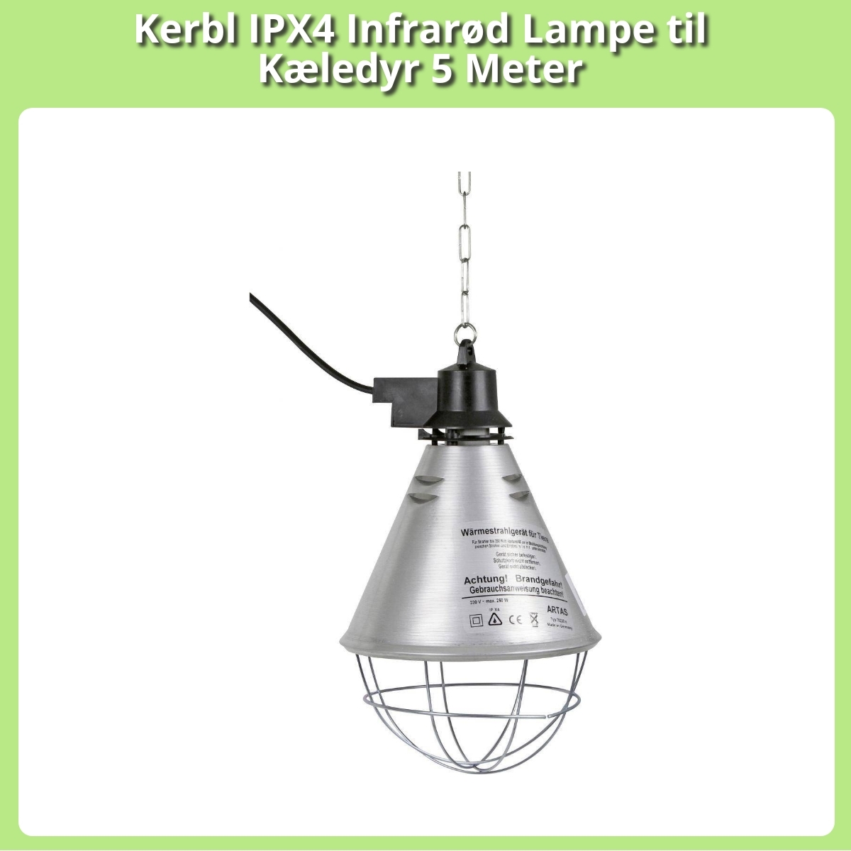 Anmeldelse af Kerbl IPX4 Infrarød Lampe til Kæledyr 5 Meter