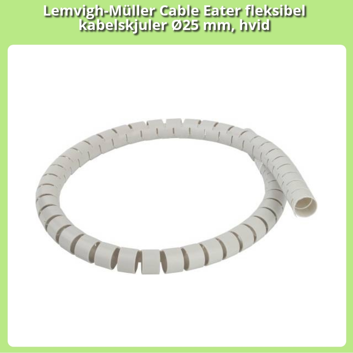 Anmeldelse af Lemvigh-Müller Cable Eater fleksibel kabelskjuler Ø25 mm, hvid