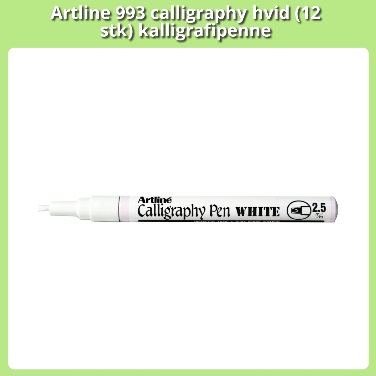 Anmeldelse af Artline 993 calligraphy hvid (12 stk) kalligrafipenne
