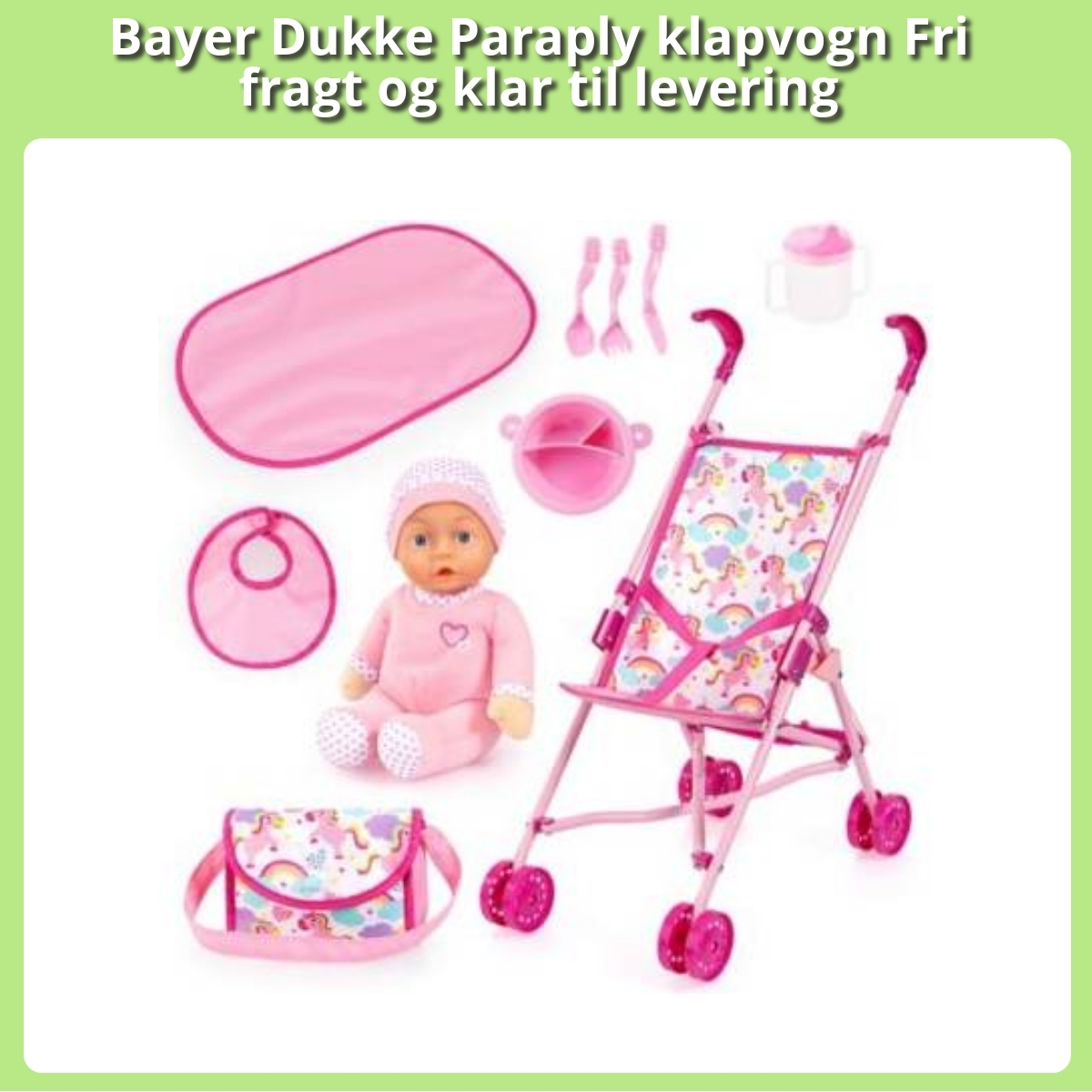 Anmeldelse af Bayer Dukke Paraply klapvogn Fri fragt og klar til levering