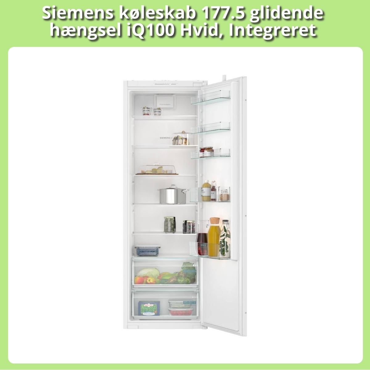 Anmeldelse af Siemens køleskab 177.5 glidende hængsel iQ100 Hvid, Integreret