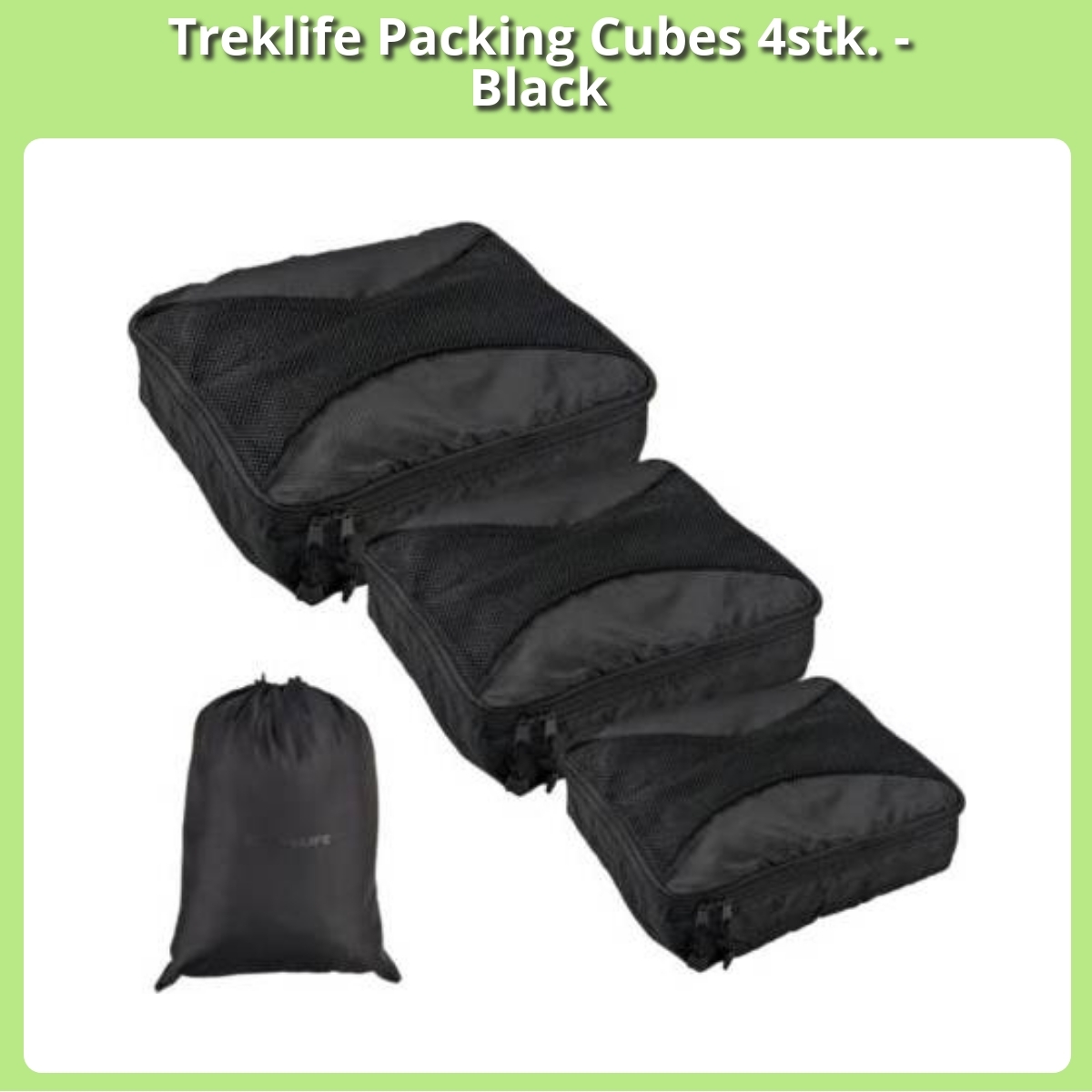 Anmeldelse af Treklife Packing Cubes 4stk. - Black