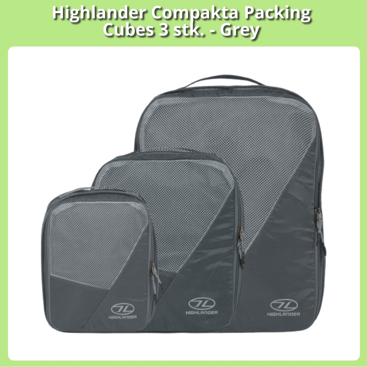 Anmeldelse af Highlander Compakta Packing Cubes 3 stk. - Grey