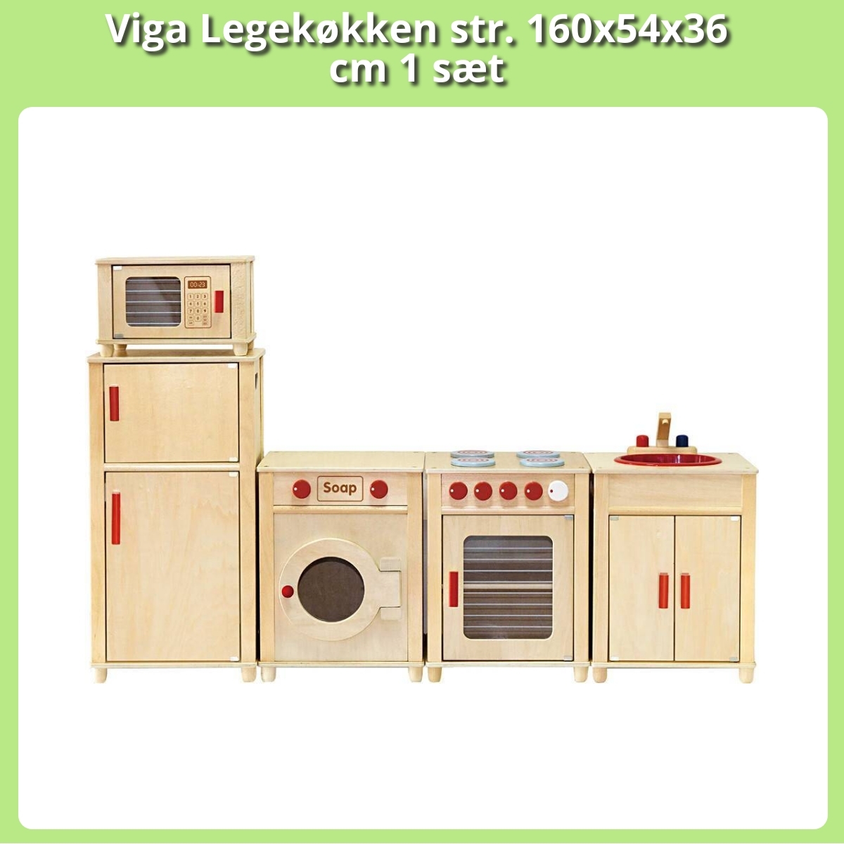 Anmeldelse af Viga Legekøkken str. 160x54x36 cm 1 sæt