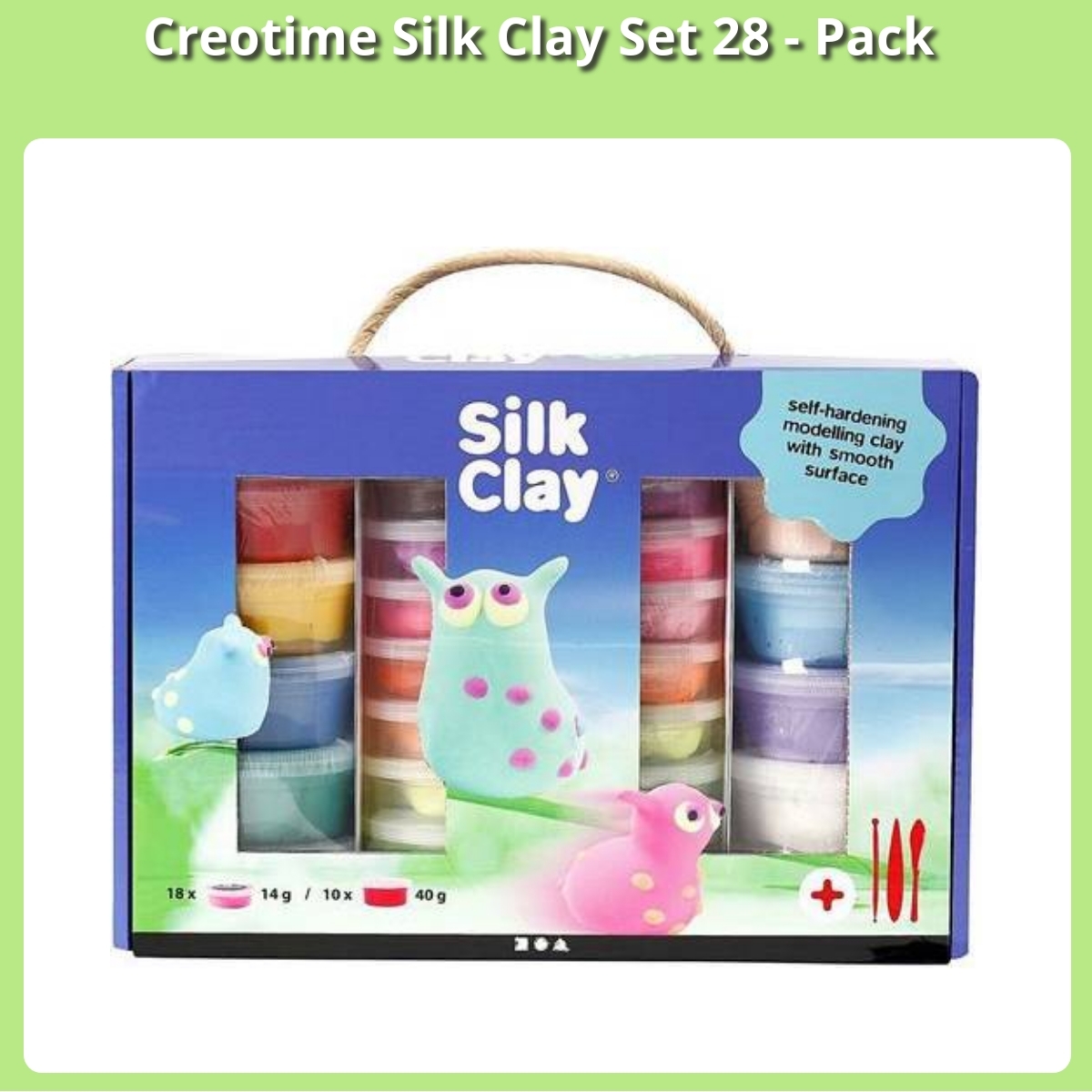 Anmeldelse af Creotime Silk Clay Set 28 - Pack