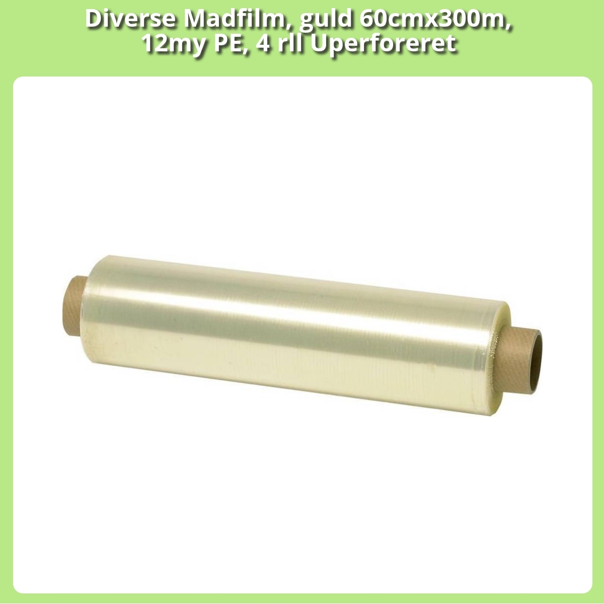 Anmeldelse af Diverse Madfilm, guld 60cmx300m, 12my PE, 4 rll Uperforeret
