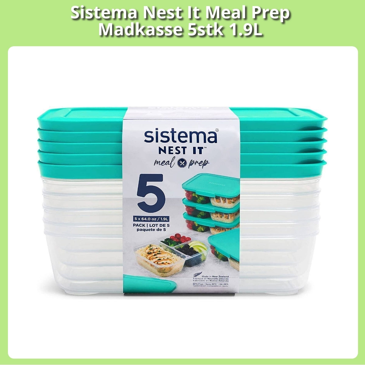 Anmeldelse af Sistema Nest It Meal Prep Madkasse 5stk 1.9L
