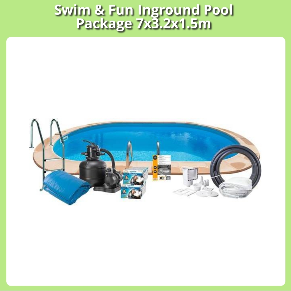 Anmeldelse af Swim & Fun Inground Pool Package 7x3.2x1.5m
