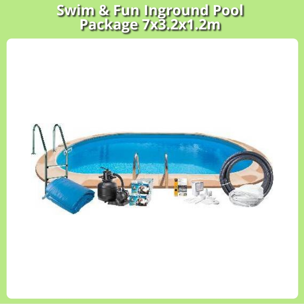 Anmeldelse af Swim & Fun Inground Pool Package 7x3.2x1.2m