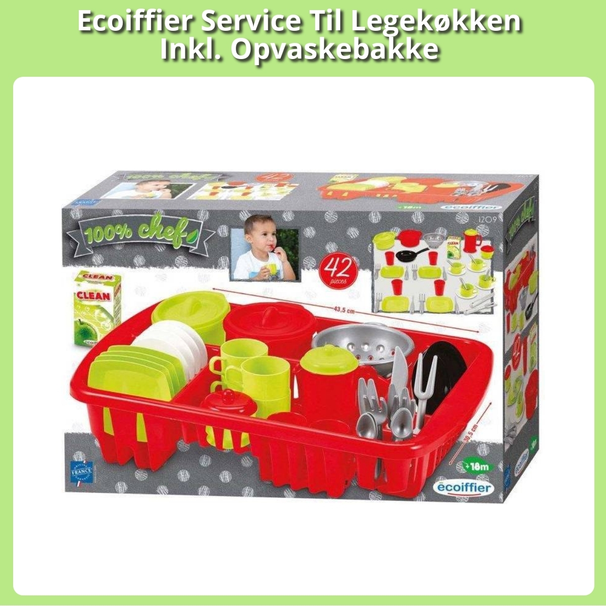 Anmeldelse af Ecoiffier Service Til Legekøkken Inkl. Opvaskebakke