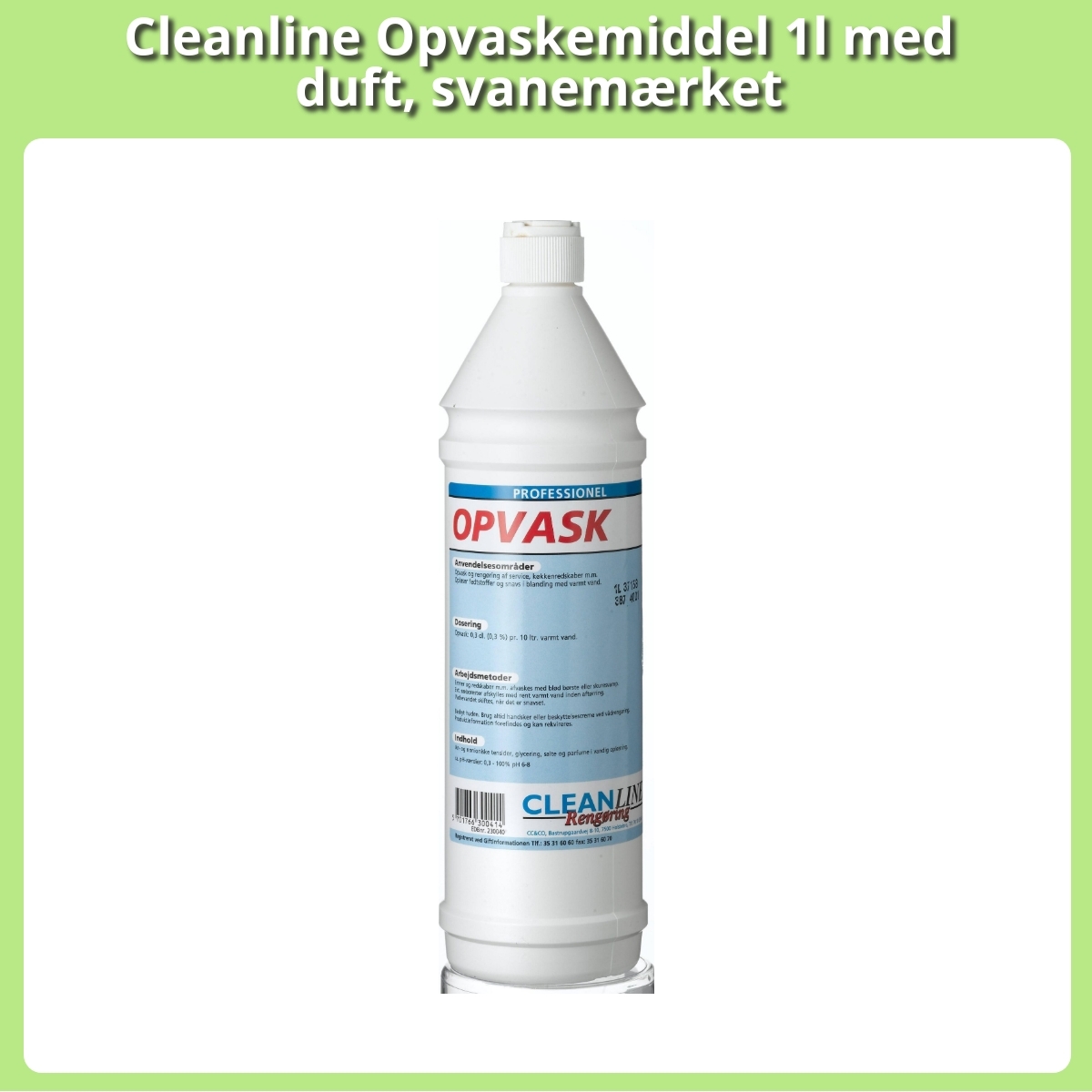 Anmeldelse af Cleanline Opvaskemiddel 1l med duft, svanemærket