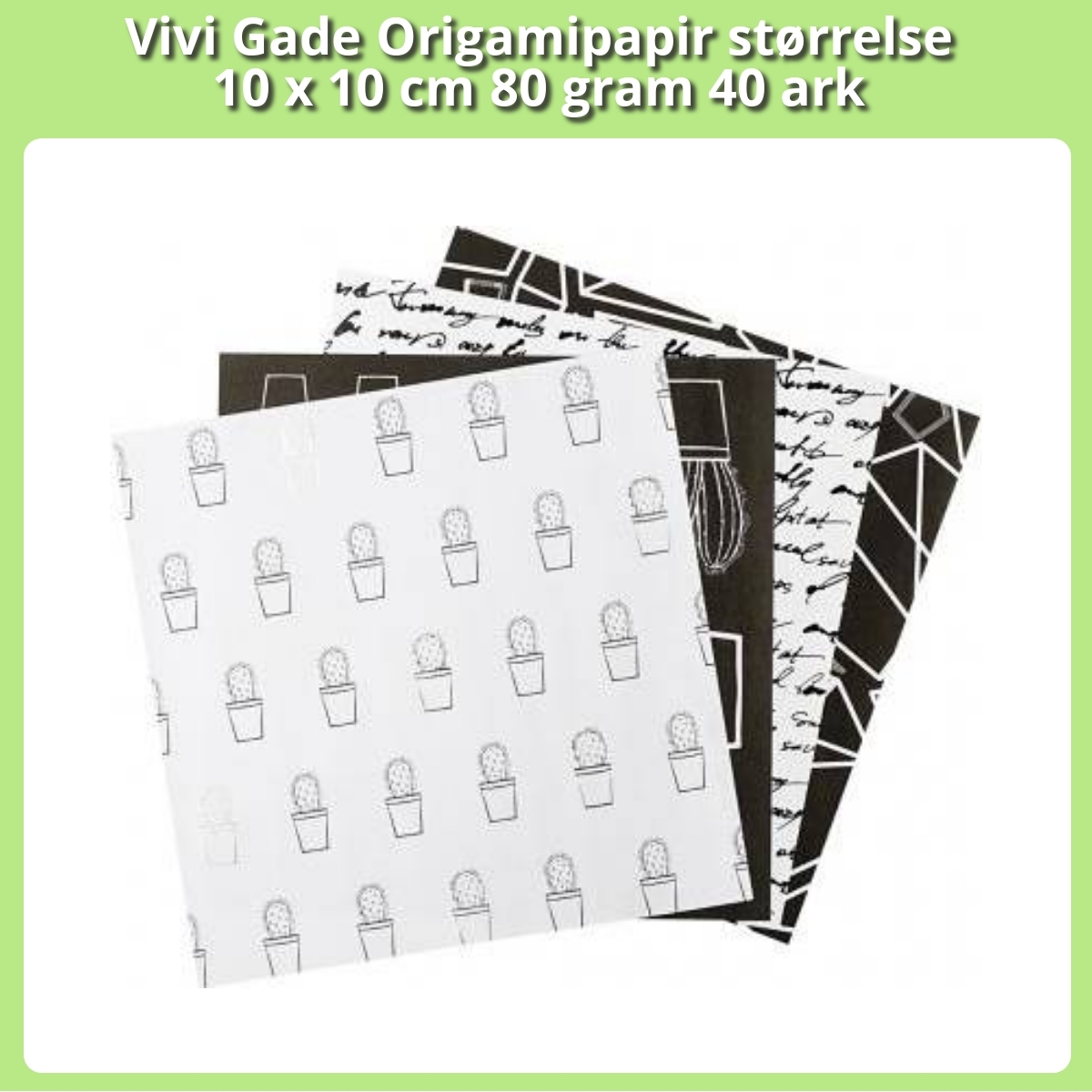 Anmeldelse af Vivi Gade Origamipapir størrelse 10 x 10 cm 80 gram 40 ark