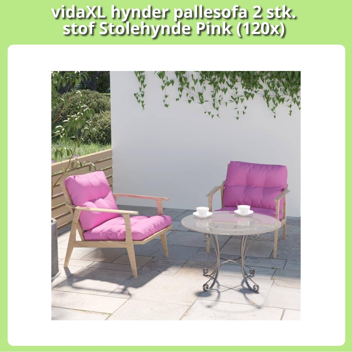 Anmeldelse af vidaXL hynder pallesofa 2 stk. stof Stolehynde Pink (120x)