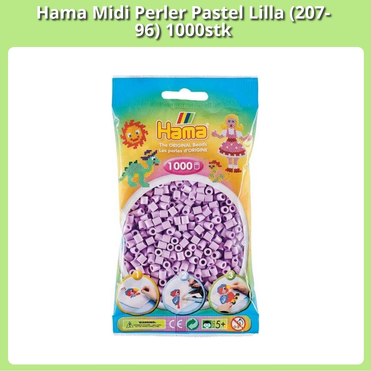 Anmeldelse af Hama Midi Perler Pastel Lilla (207-96) 1000stk