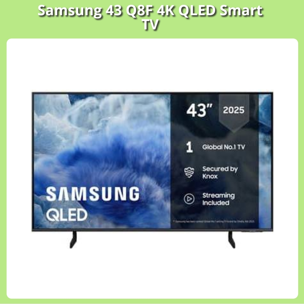Anmeldelse af Samsung 43 Q8F 4K QLED Smart TV