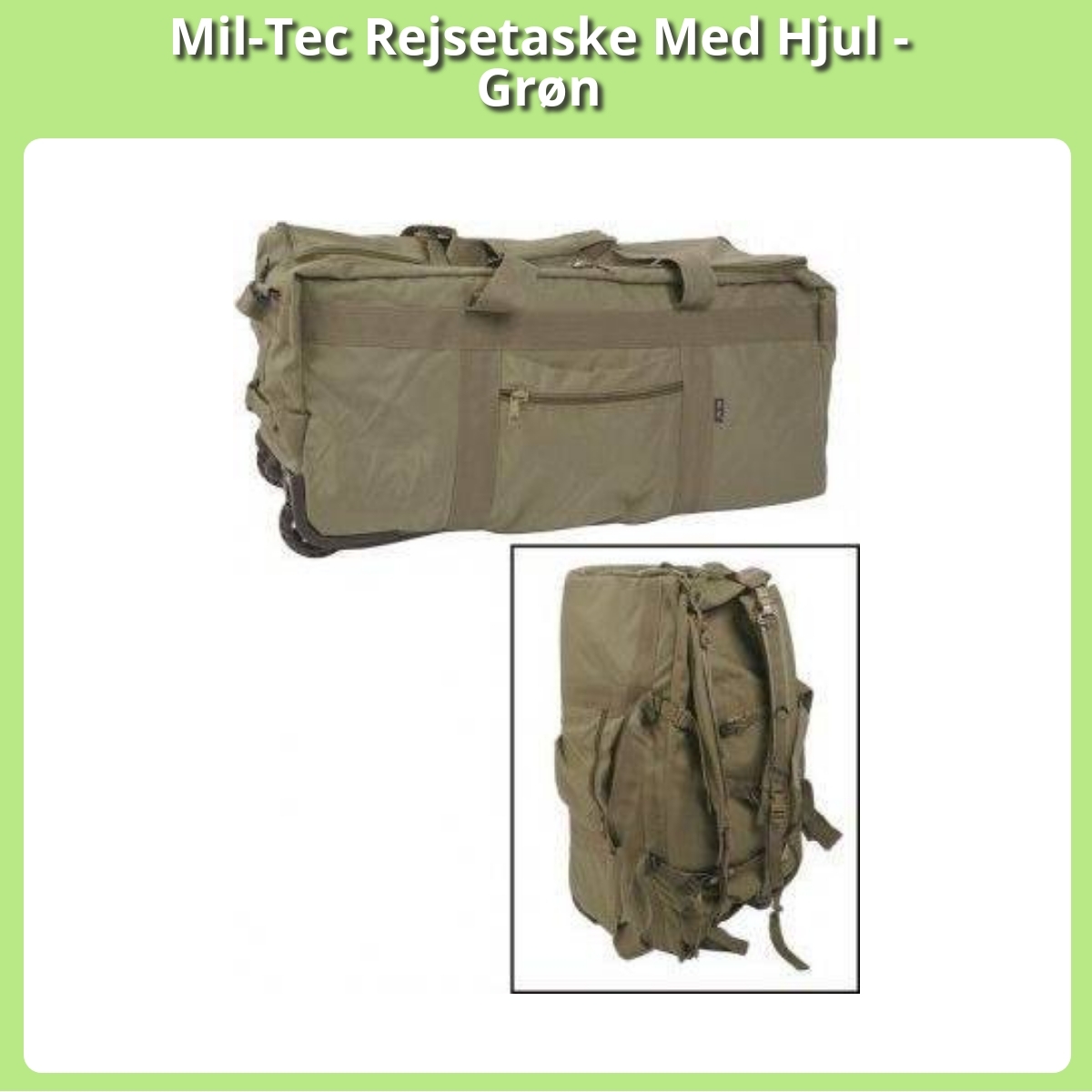 Anmeldelse af Mil-Tec Rejsetaske Med Hjul - Grøn