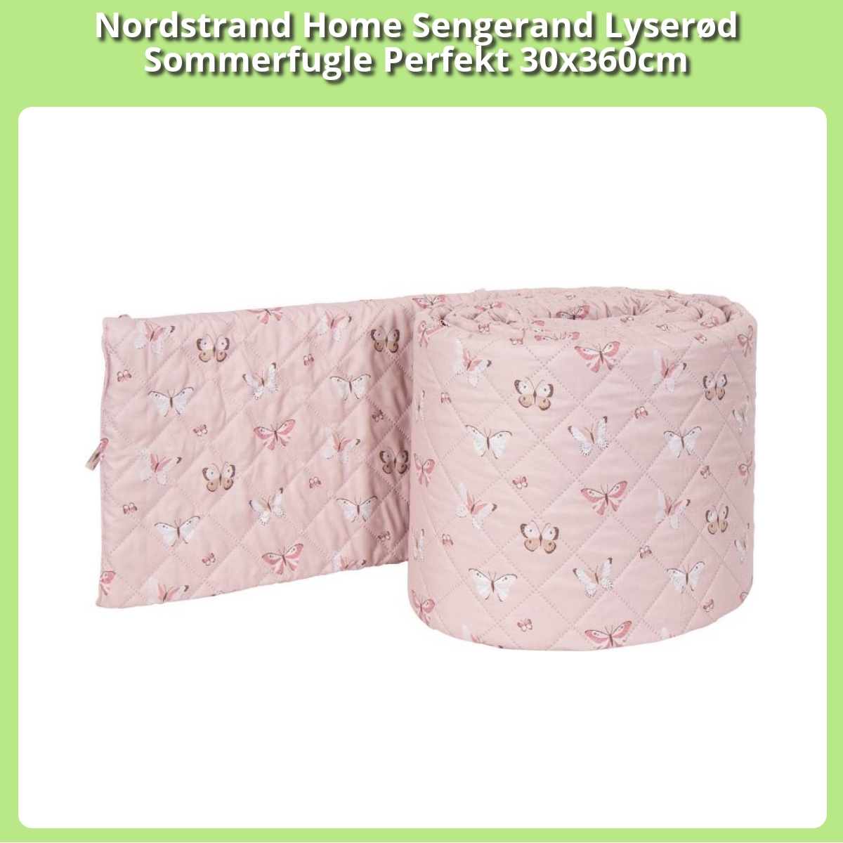 Anmeldelse af Nordstrand Home Sengerand Lyserød Sommerfugle Perfekt 30x360cm