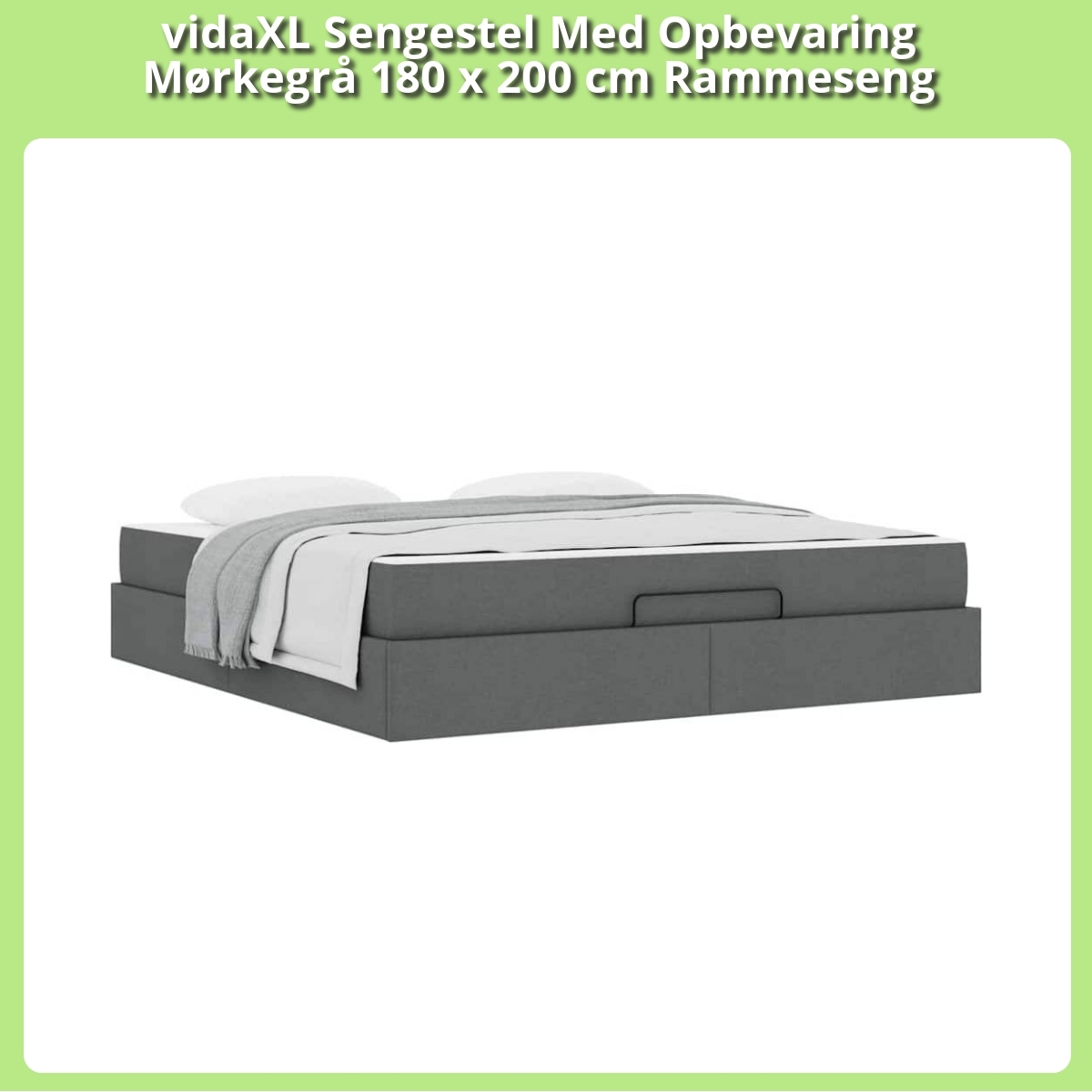 Anmeldelse af vidaXL Sengestel Med Opbevaring Mørkegrå 180 x 200 cm Rammeseng