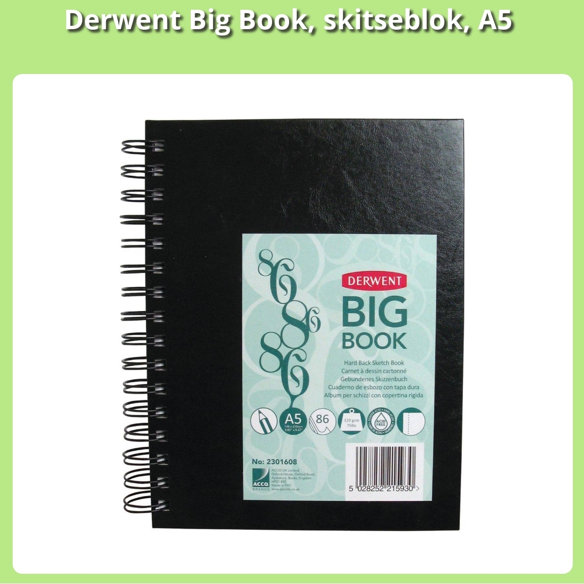 Anmeldelse af Derwent Big Book, skitseblok, A5