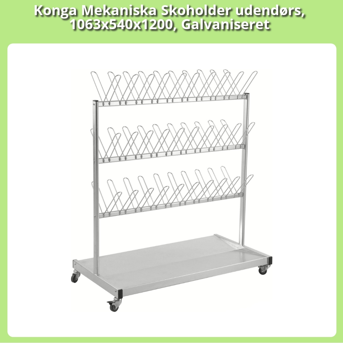 Anmeldelse af Konga Mekaniska Skoholder udendørs, 1063x540x1200, Galvaniseret