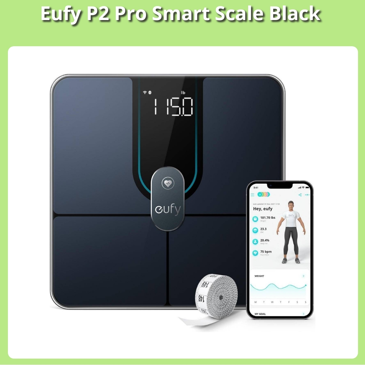 Anmeldelse af Eufy P2 Pro Smart Scale Black