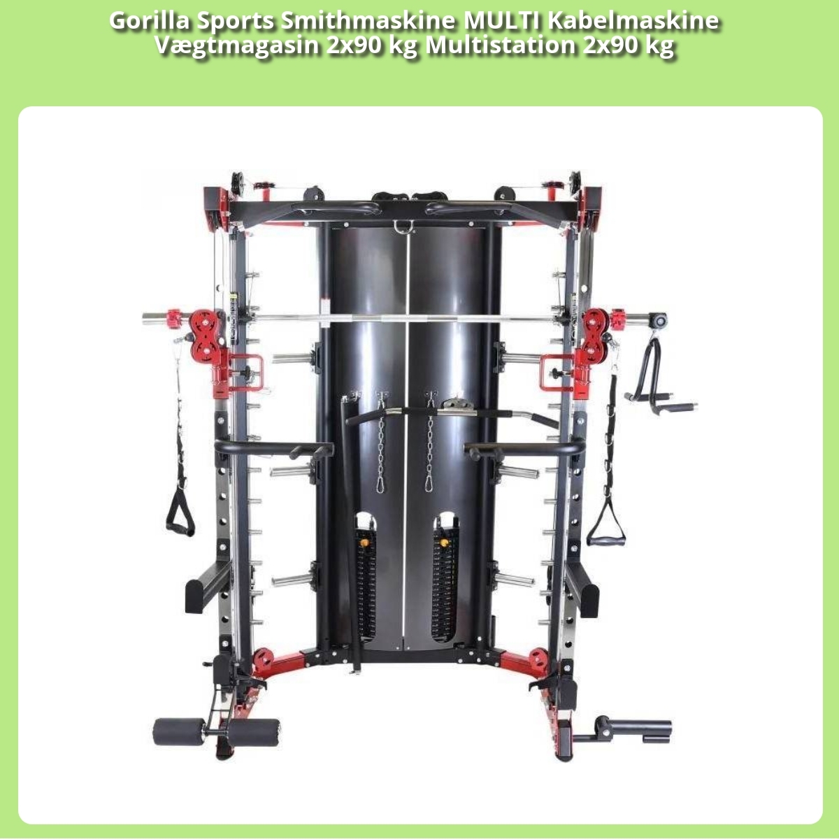 Anmeldelse af Gorilla Sports Smithmaskine MULTI Kabelmaskine Vægtmagasin 2x90 kg Multistation 2x90 kg