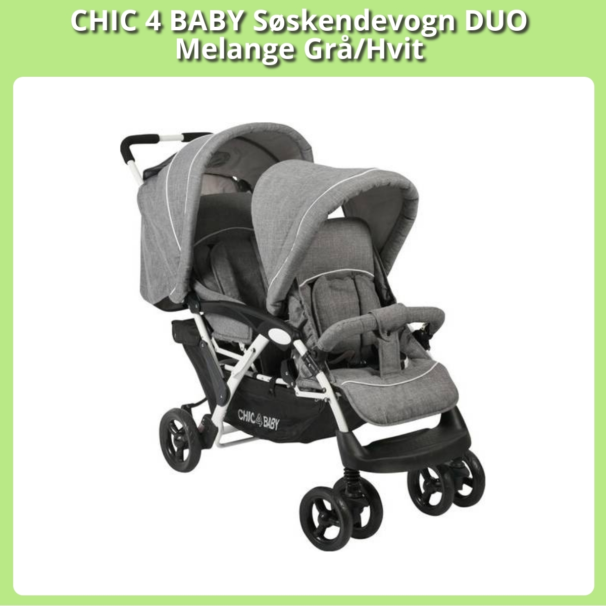 Anmeldelse af CHIC 4 BABY Søskendevogn DUO Melange Grå/Hvit