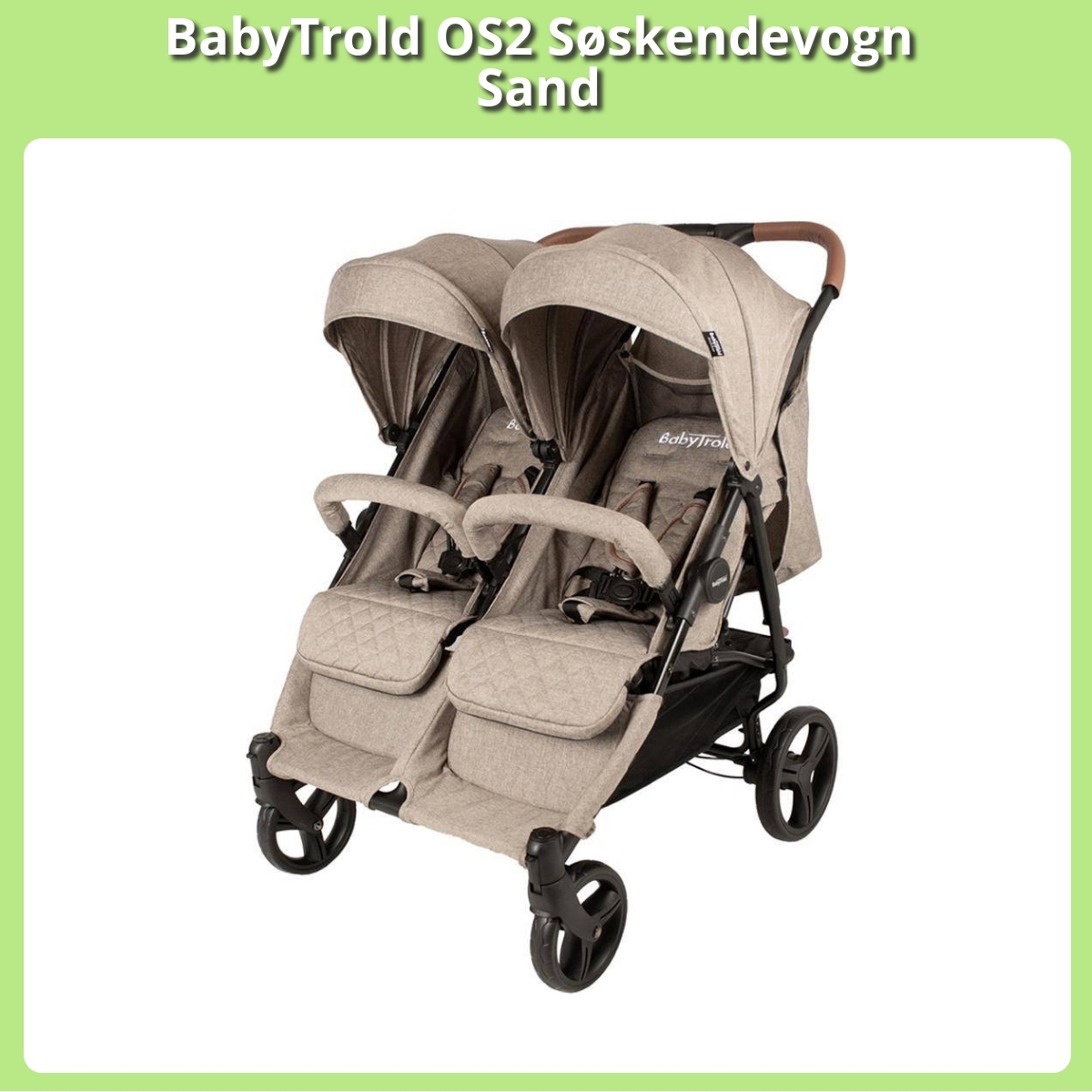 Anmeldelse af BabyTrold OS2 Søskendevogn Sand
