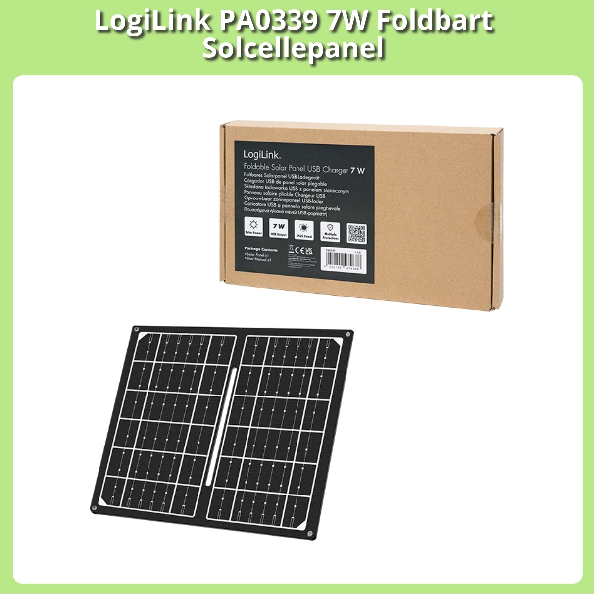 Anmeldelse af LogiLink PA0339 7W Foldbart Solcellepanel