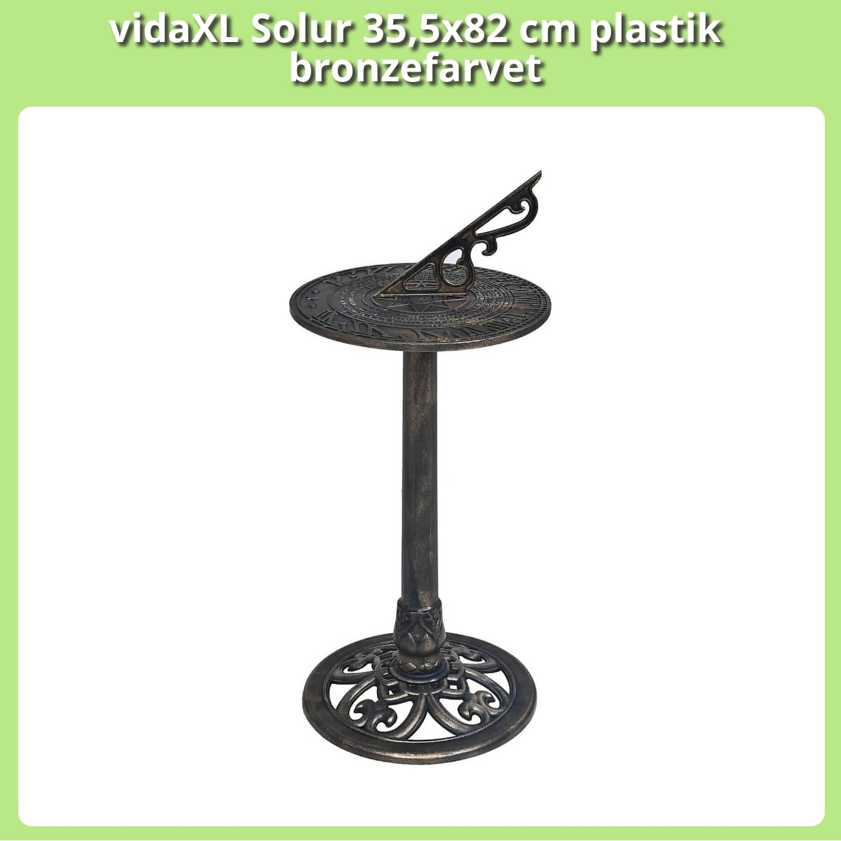 Anmeldelse af vidaXL Solur 35,5x82 cm plastik bronzefarvet
