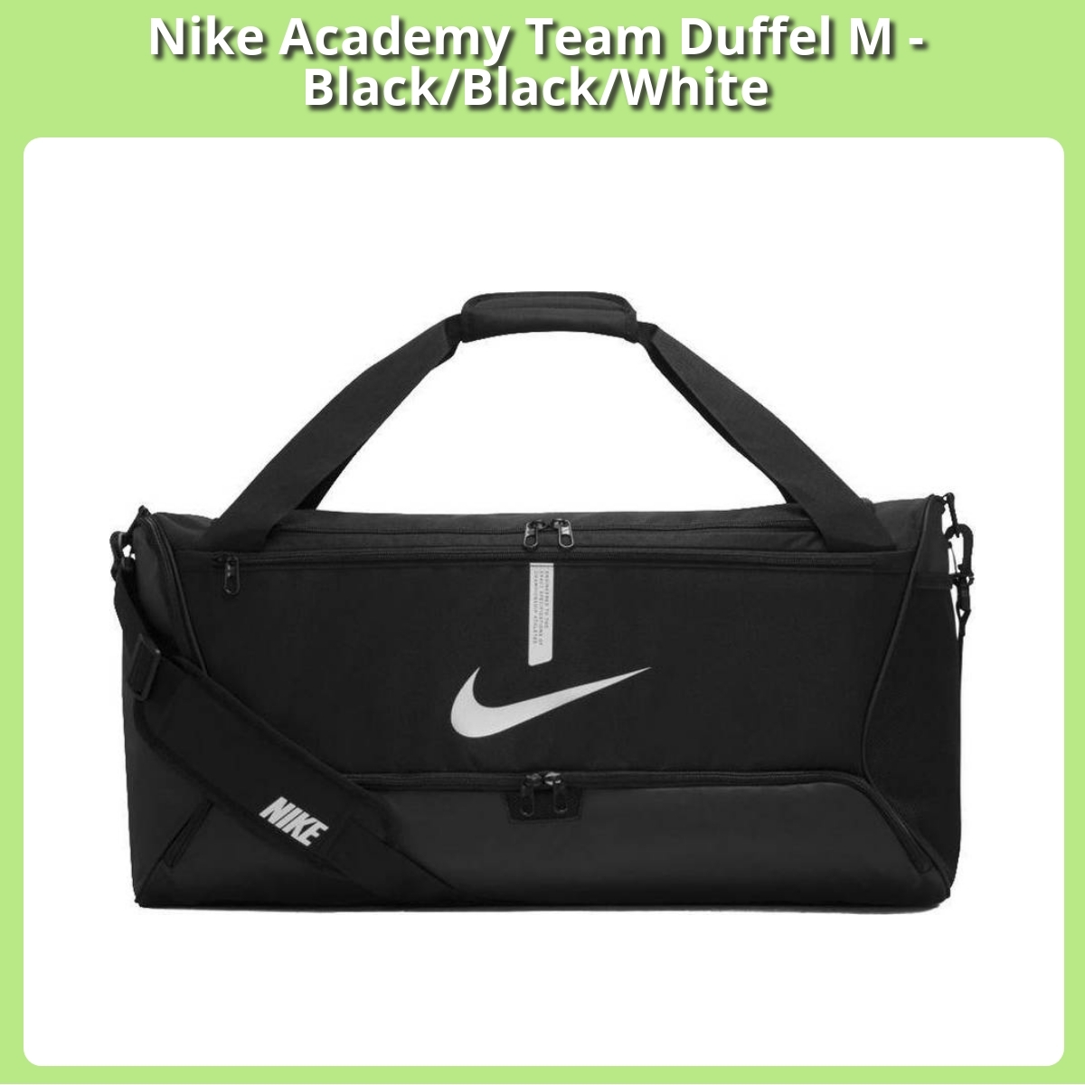 Anmeldelse af Nike Academy Team Duffel M - Black/Black/White