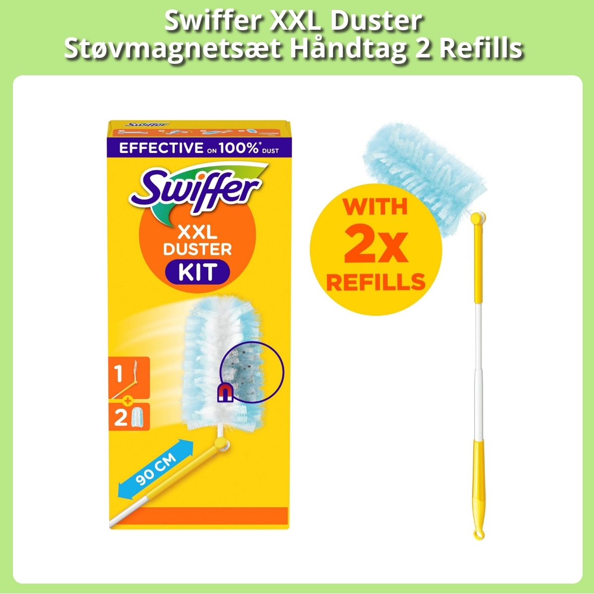 Anmeldelse af Swiffer XXL Duster Støvmagnetsæt Håndtag 2 Refills