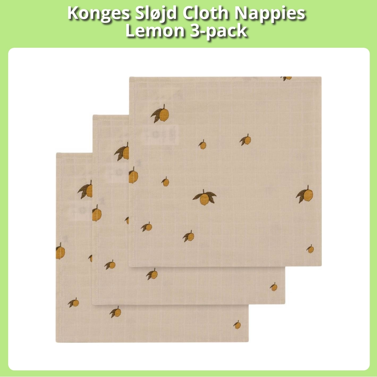 Anmeldelse af Konges Sløjd Cloth Nappies Lemon 3-pack