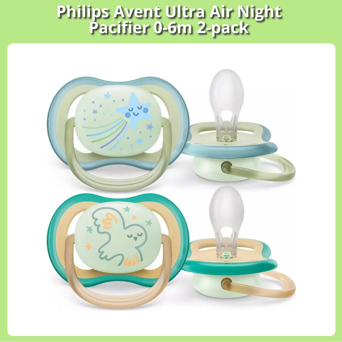Anmeldelse af Philips Avent Ultra Air Night Pacifier 0-6m 2-pack