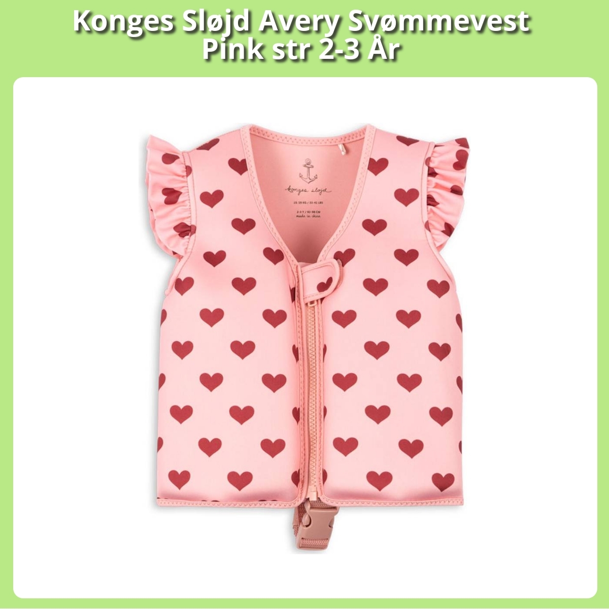 Anmeldelse af Konges Sløjd Avery Svømmevest Pink str 2-3 År