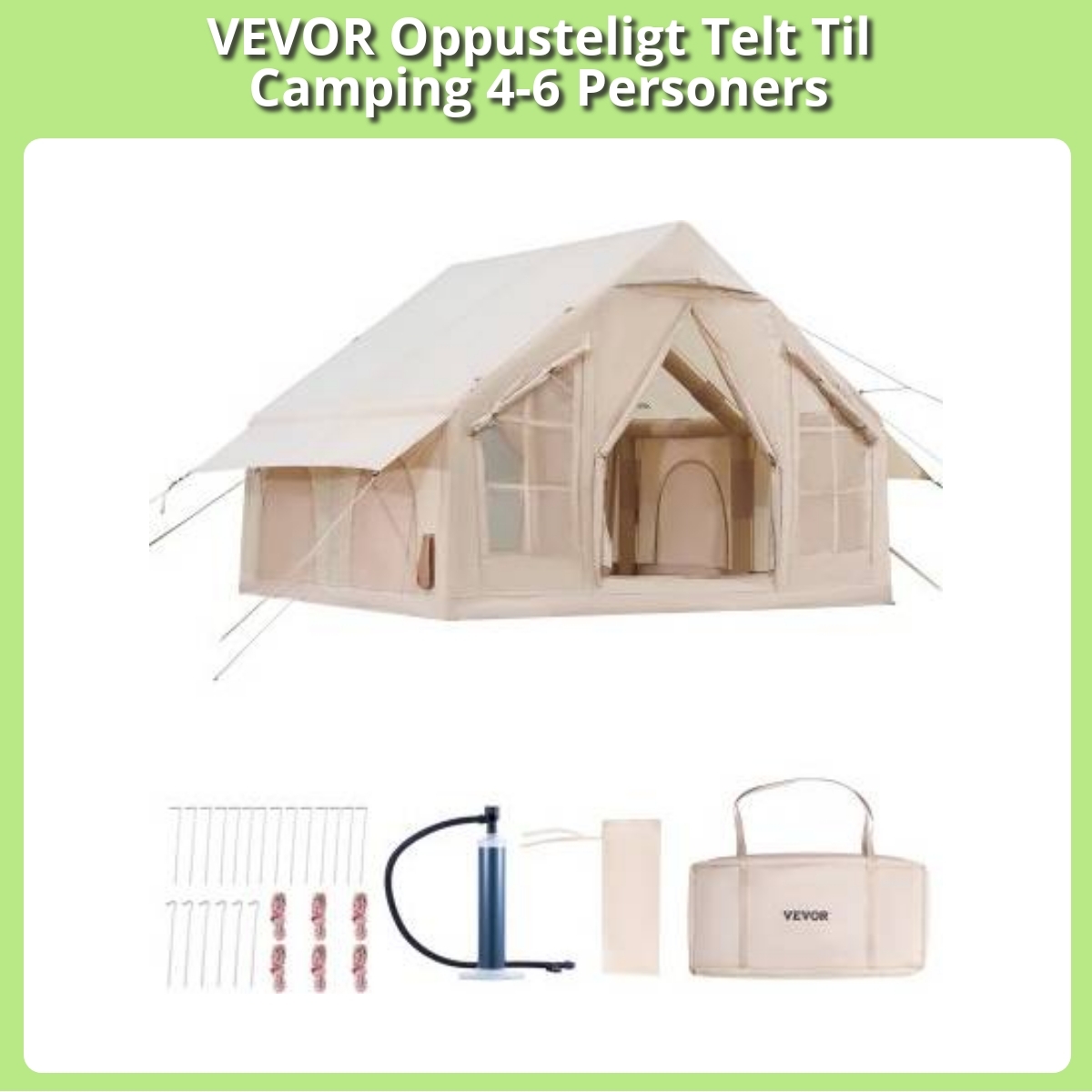 Anmeldelse af VEVOR Oppusteligt Telt Til Camping 4-6 Personers