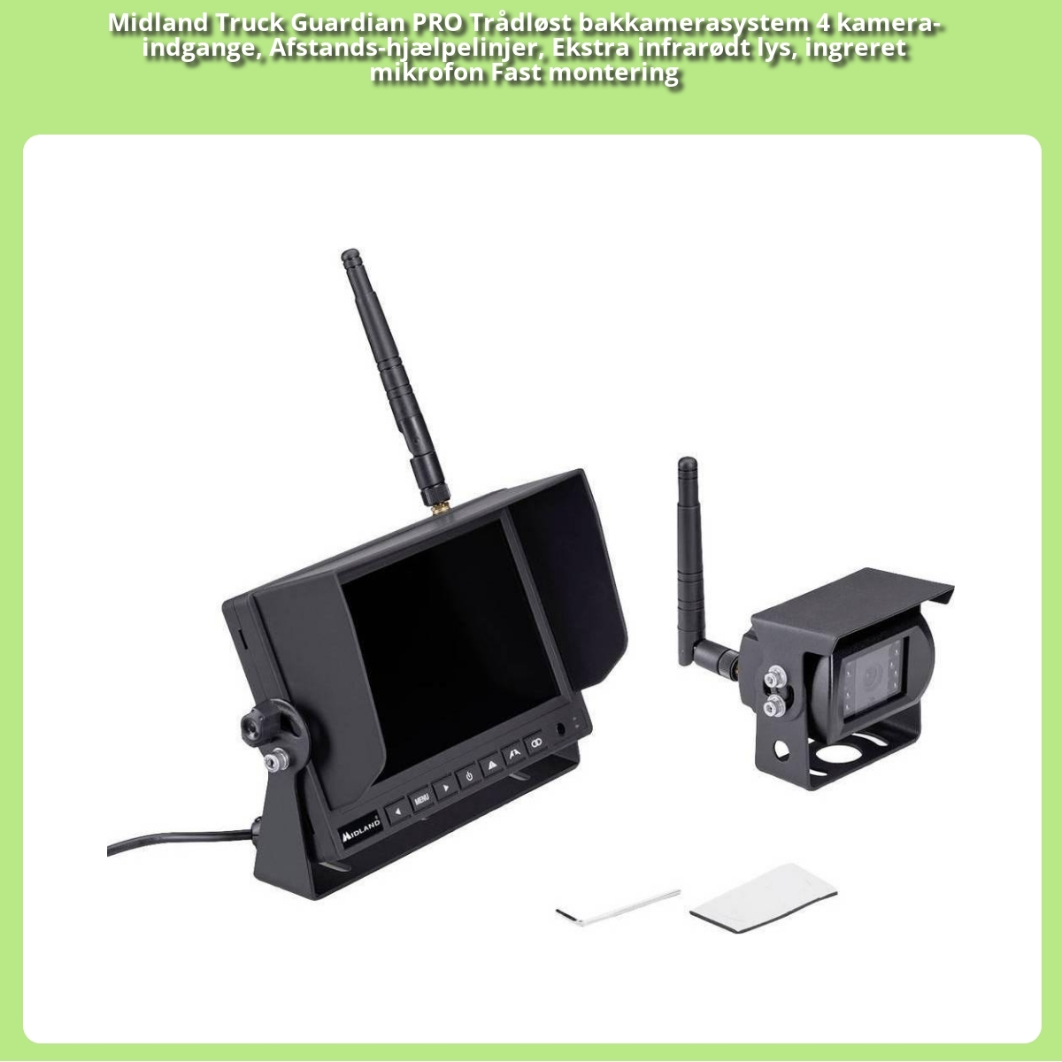 Anmeldelse af Midland Truck Guardian PRO Trådløst bakkamerasystem 4 kamera-indgange, Afstands-hjælpelinjer, Ekstra infrarødt lys, ingreret mikrofon Fast montering