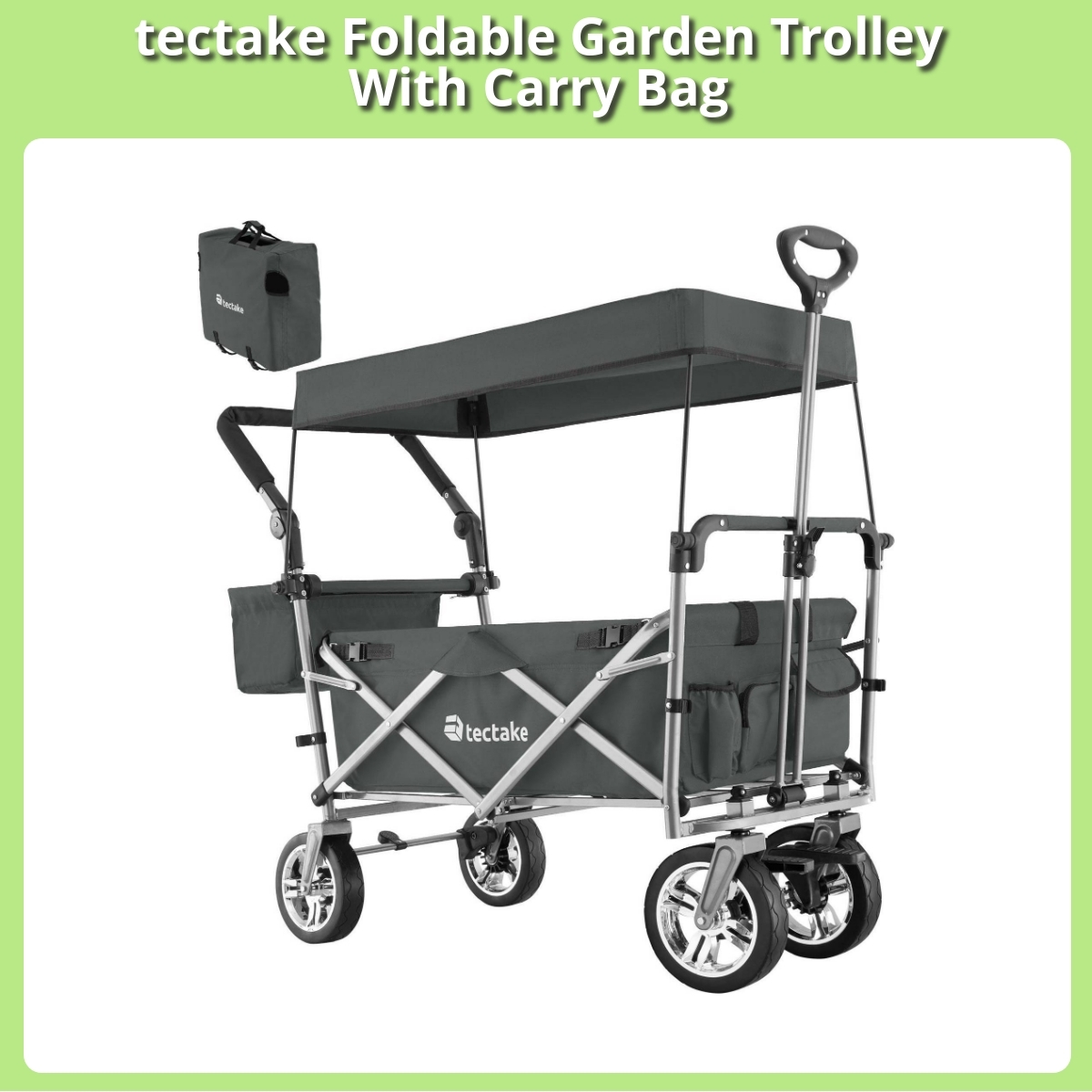 Anmeldelse af tectake Foldable Garden Trolley With Carry Bag
