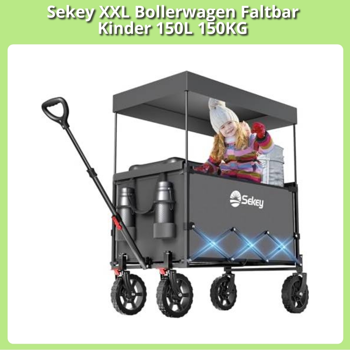 Anmeldelse af Sekey XXL Bollerwagen Faltbar Kinder 150L 150KG