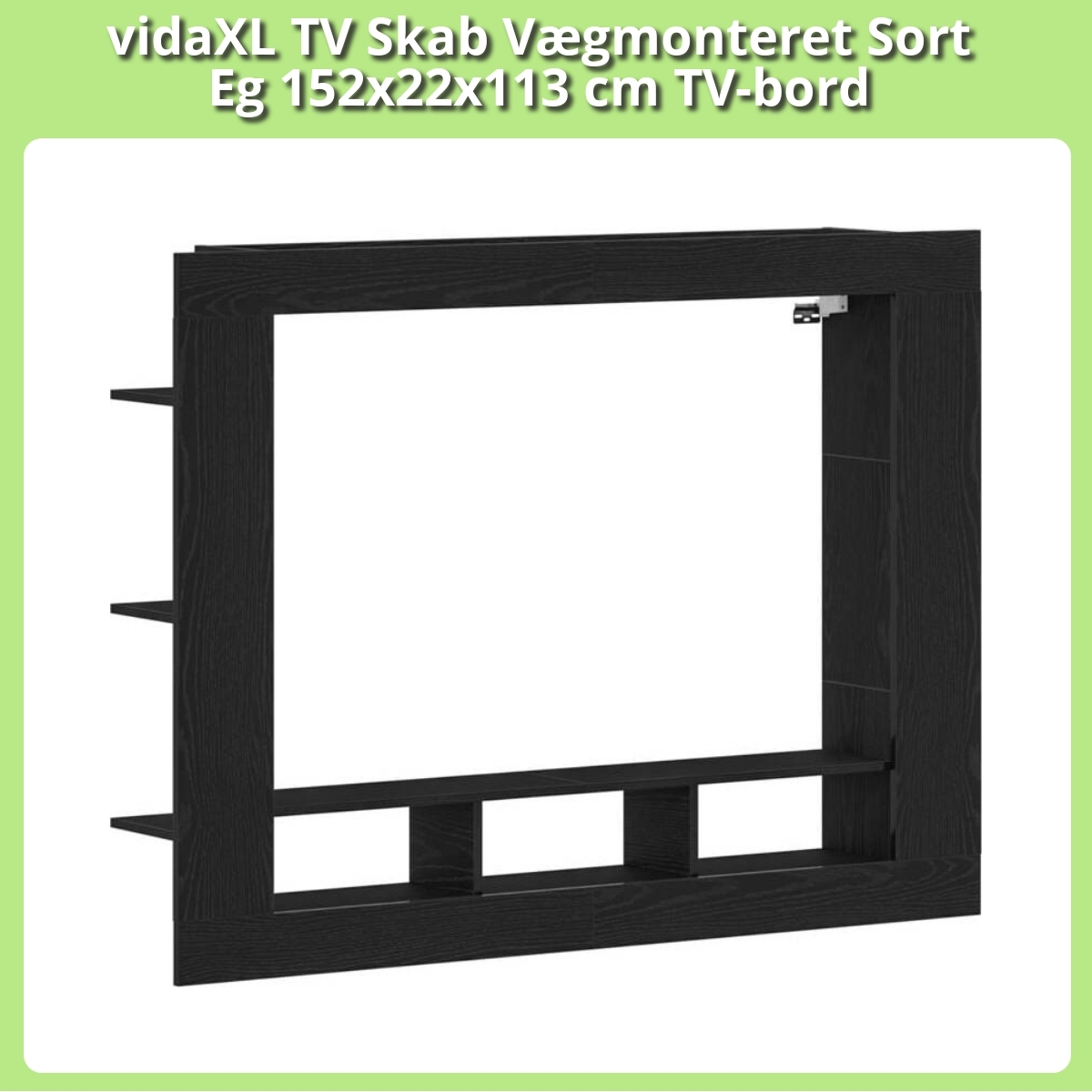 Anmeldelse af vidaXL TV Skab Vægmonteret Sort Eg 152x22x113 cm TV-bord