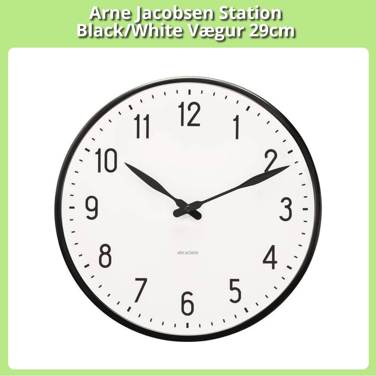 Anmeldelse af Arne Jacobsen Station Black/White Vægur 29cm